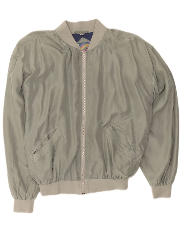 Manhattan Herren Bomberjacke UK 38 Mittelgraue Seide