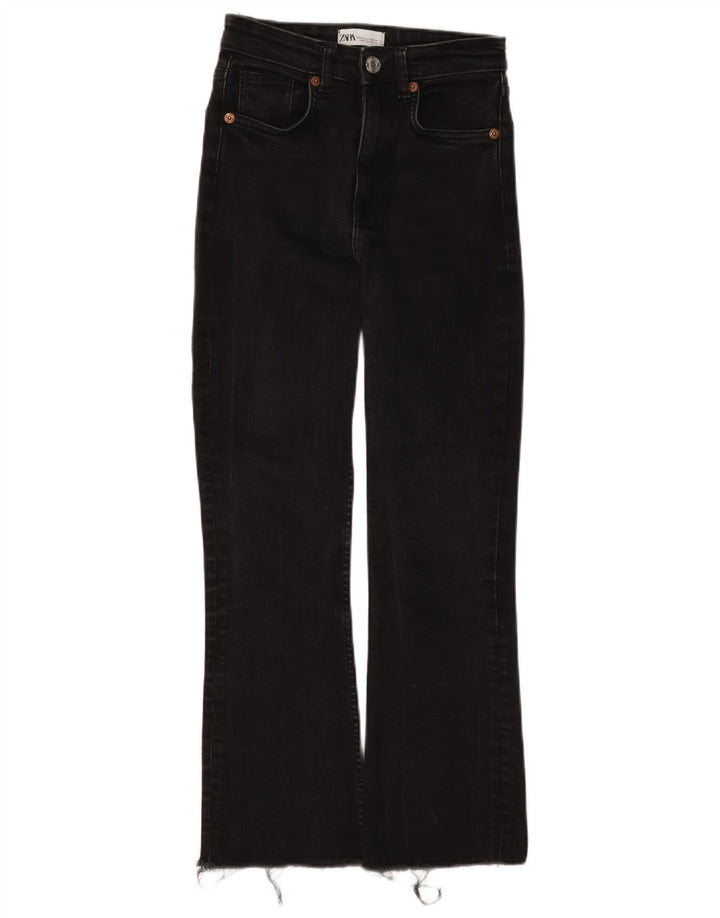 Zara Damen Bootcut Jeans EU 34 2XS W24 L26 Schwarz