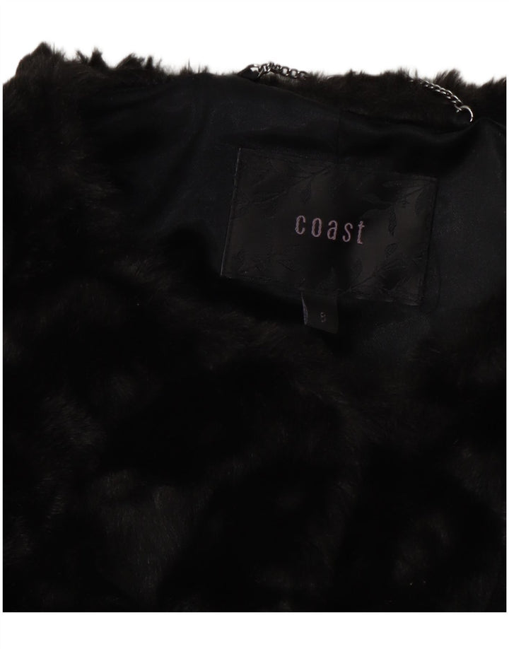 Coast Damen Crop Faux Fur Bomberjacke UK 8 Small Schwarz