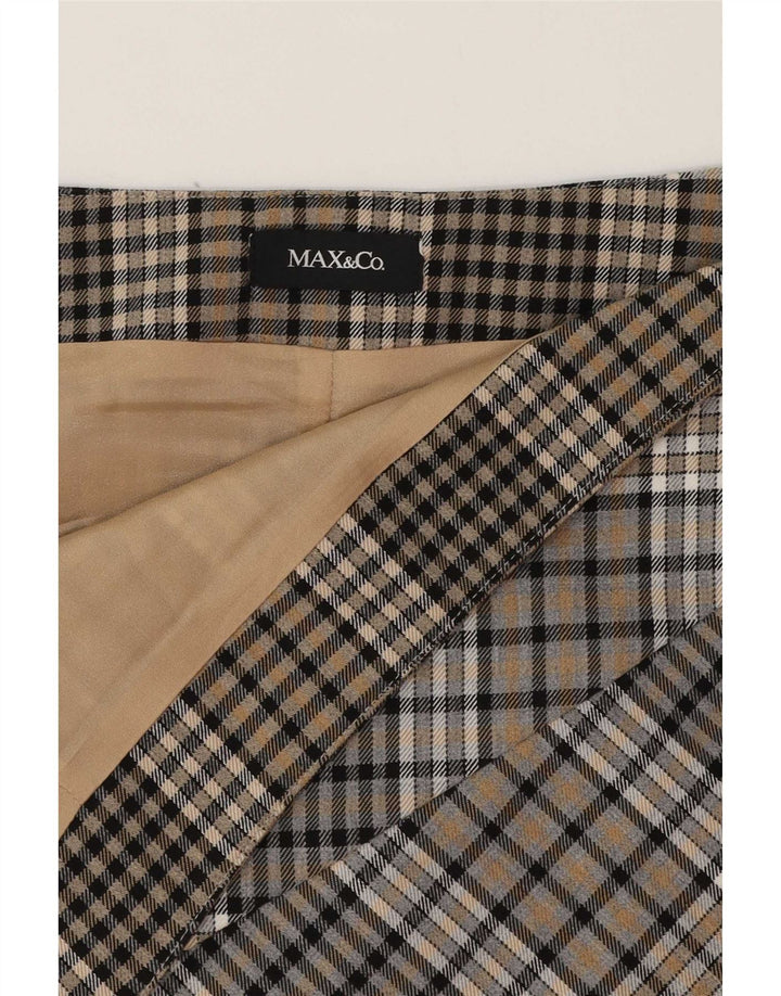Max & Co. Damen A-Linienrock W29 Mittelbraun kariert