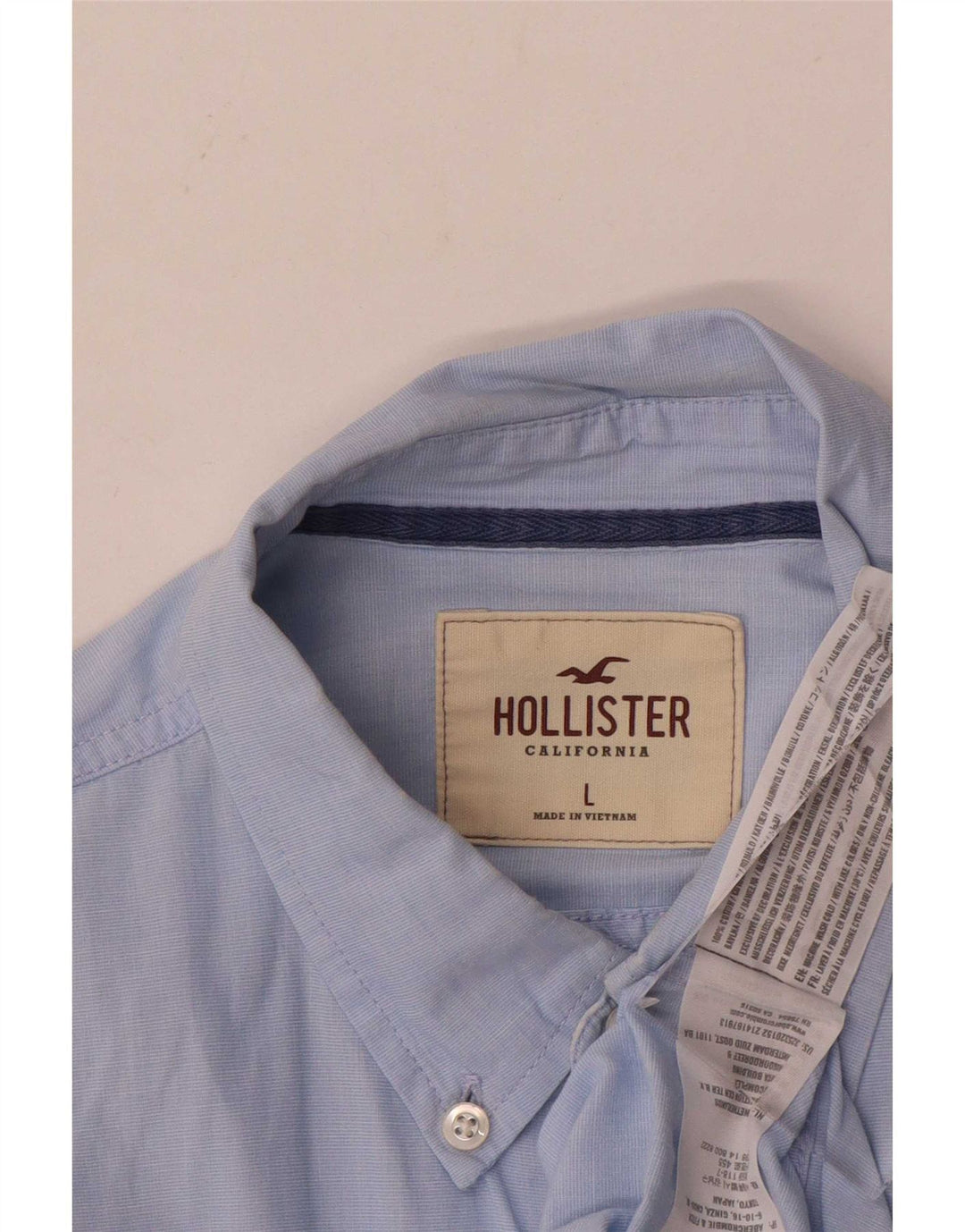 Hollister Herren-Hemd, groß, aus blauer Baumwolle