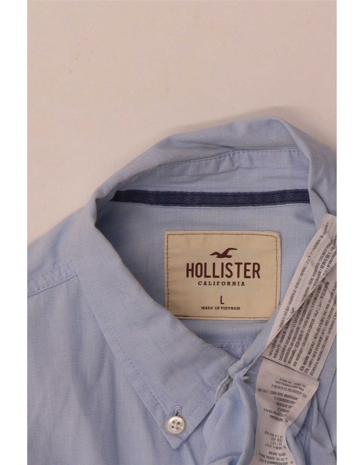 Hollister Herren-Hemd, groß, aus blauer Baumwolle