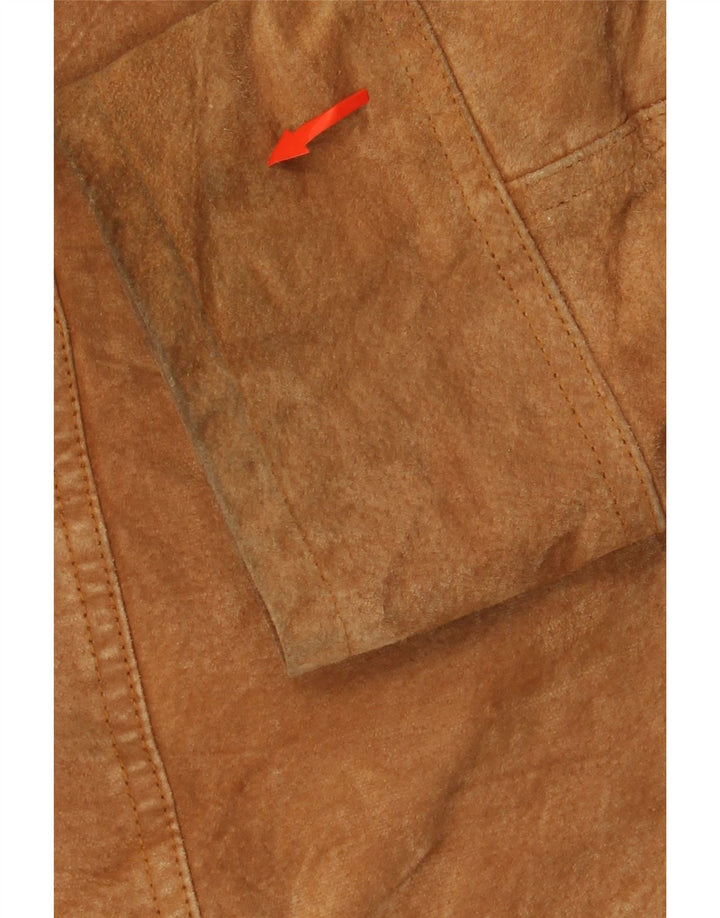 TERRANOVA Womens Suede Jacket UK 18 XL Brown Leather