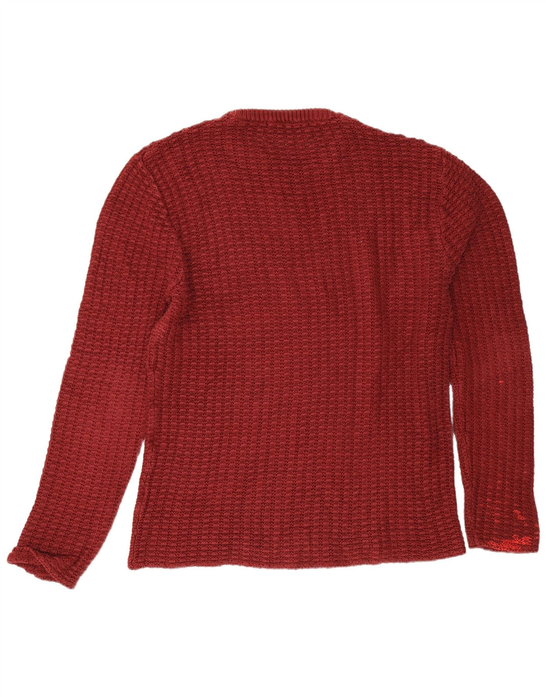Zara Herren-Pullover mit Rundhalsausschnitt, XL, Burgunderrot