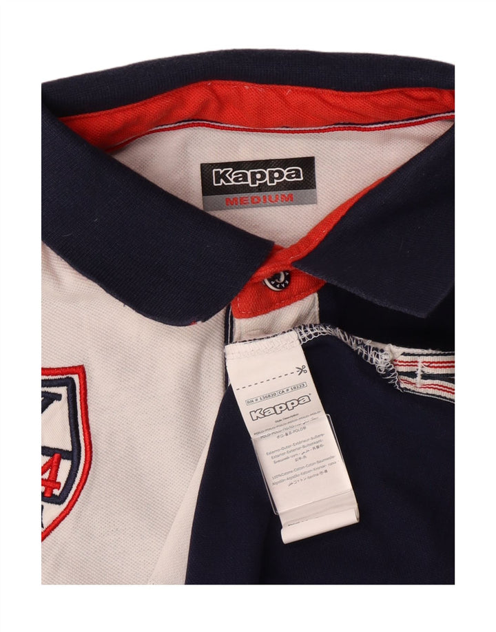 KAPPA Herren-Poloshirt mit Grafik, mittelgroß, marineblau, Colourblock-Baumwolle