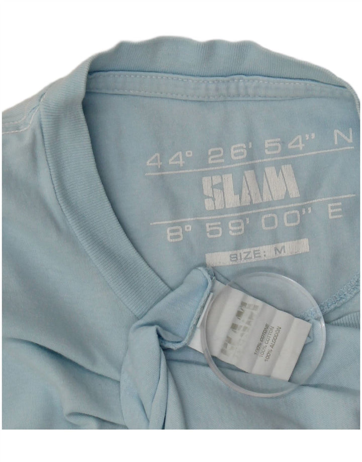 SLAM Herren-T-Shirt mit Grafik, mittelblaue Baumwolle