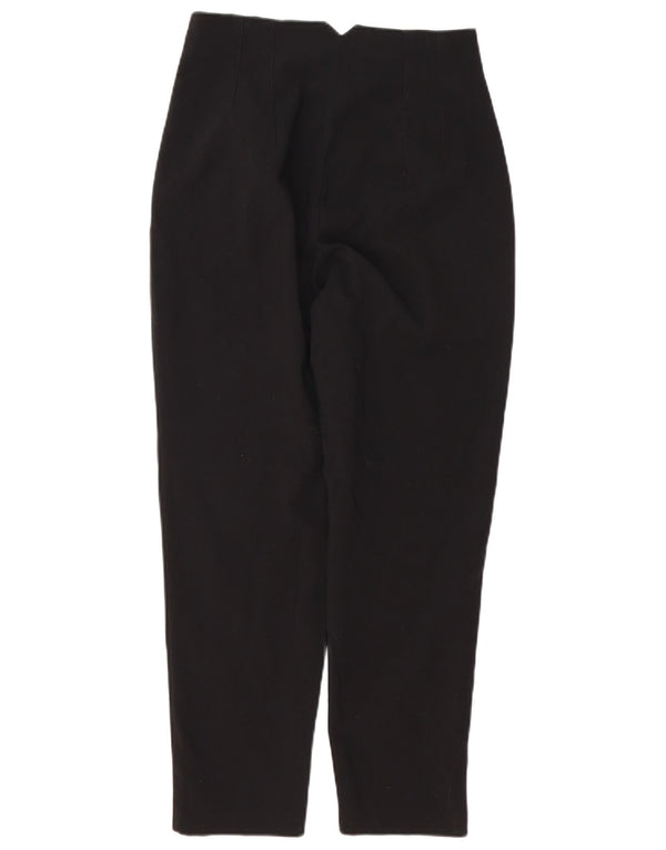 Zara Damen-Freizeithose mit hoher Taille, schmal zulaufend, Größe M, W28, L27, Schwarz