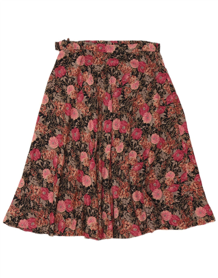 Vintage Damen A-Linie Rock W30 Mittelrosa Blumen