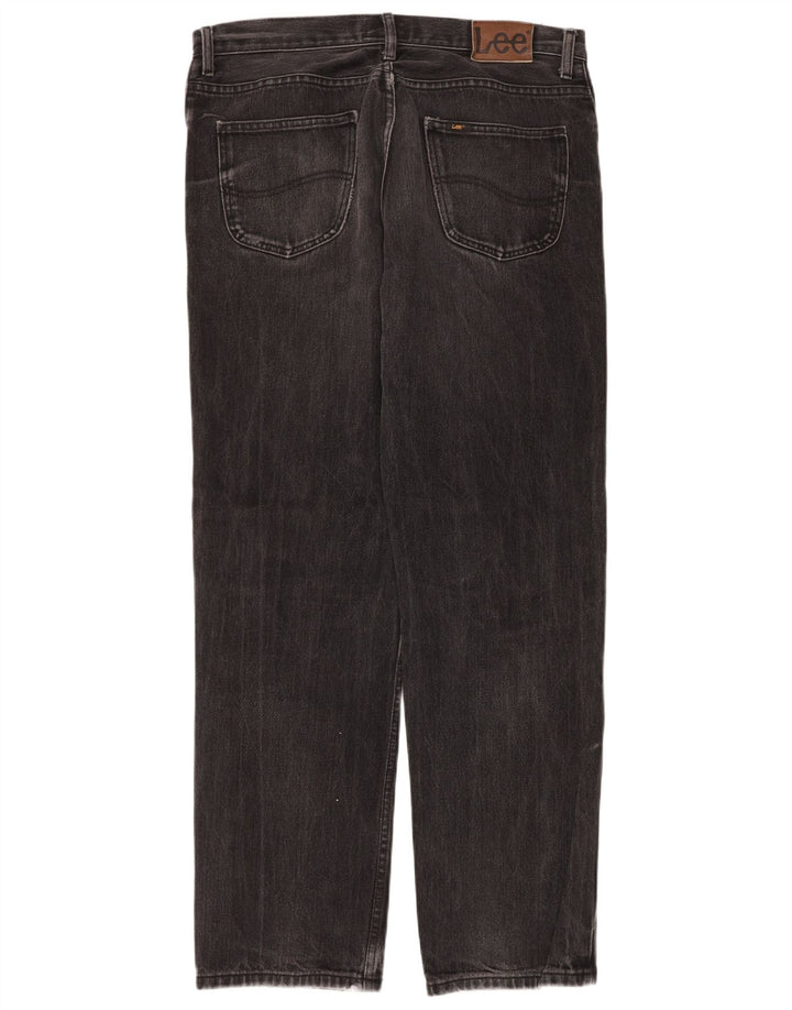 Lee Herren Brooklyn Straight Jeans W36 L34 Schwarze Baumwolle