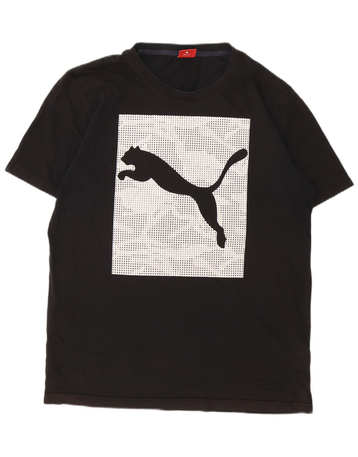 Puma Herren T-Shirt mit Grafik, groß, aus schwarzer Baumwolle