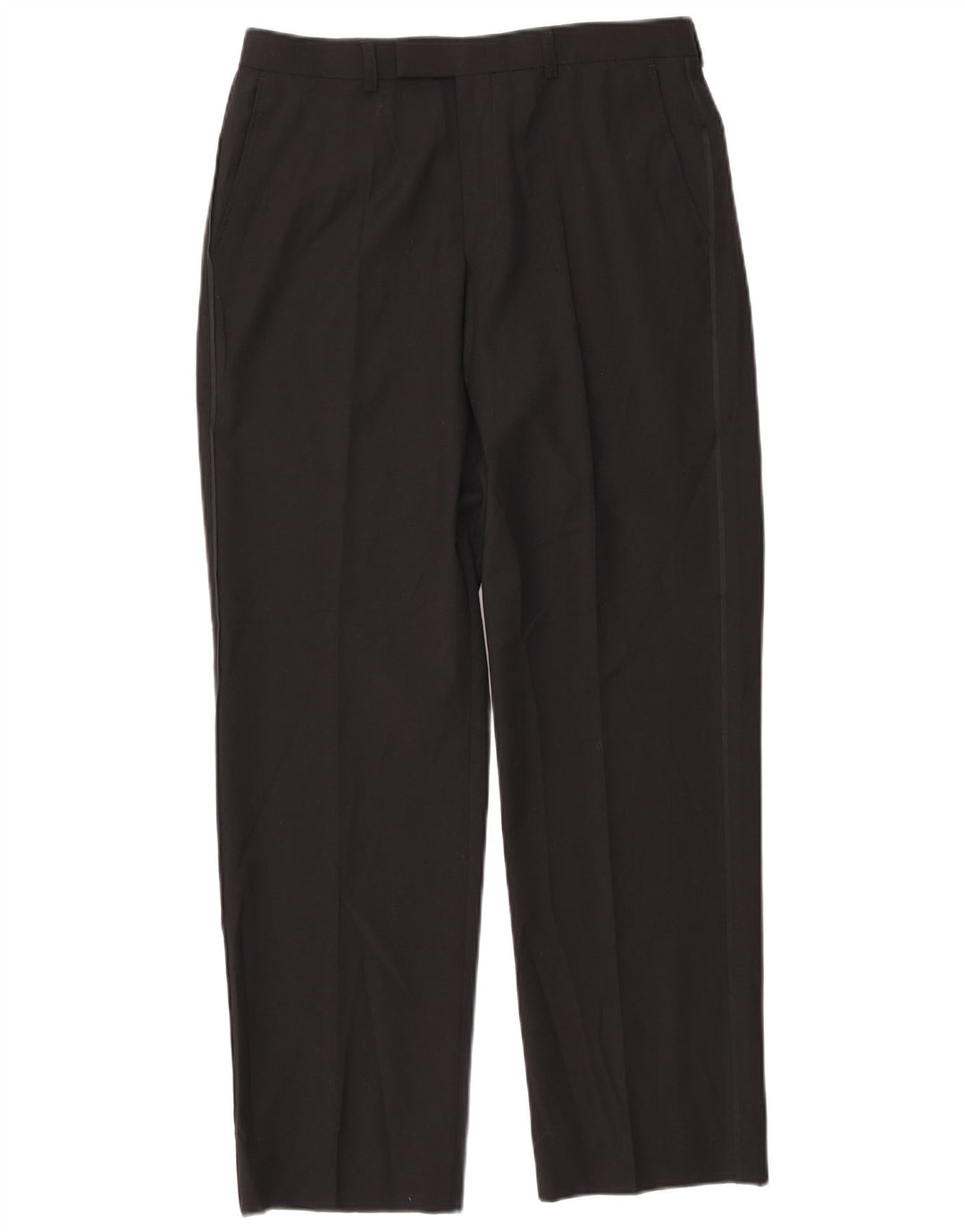 Gerade Herren-Anzughose von Marks & Spencer, W32, L31, schwarzes Polyester