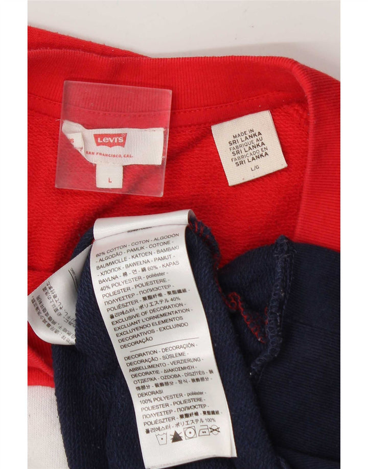 Levi's Damen-Sweatshirt-Pullover UK 16 Large Mehrfarbiger Farbblock