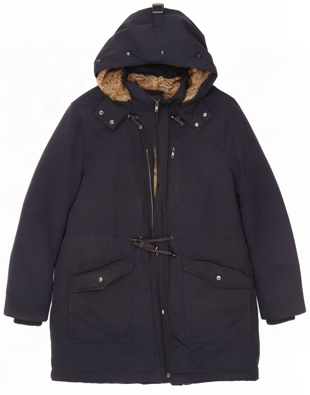 Marks & Spencer Damen-Parka mit Kapuze, UK 20 3XL, Marineblau, Polyester