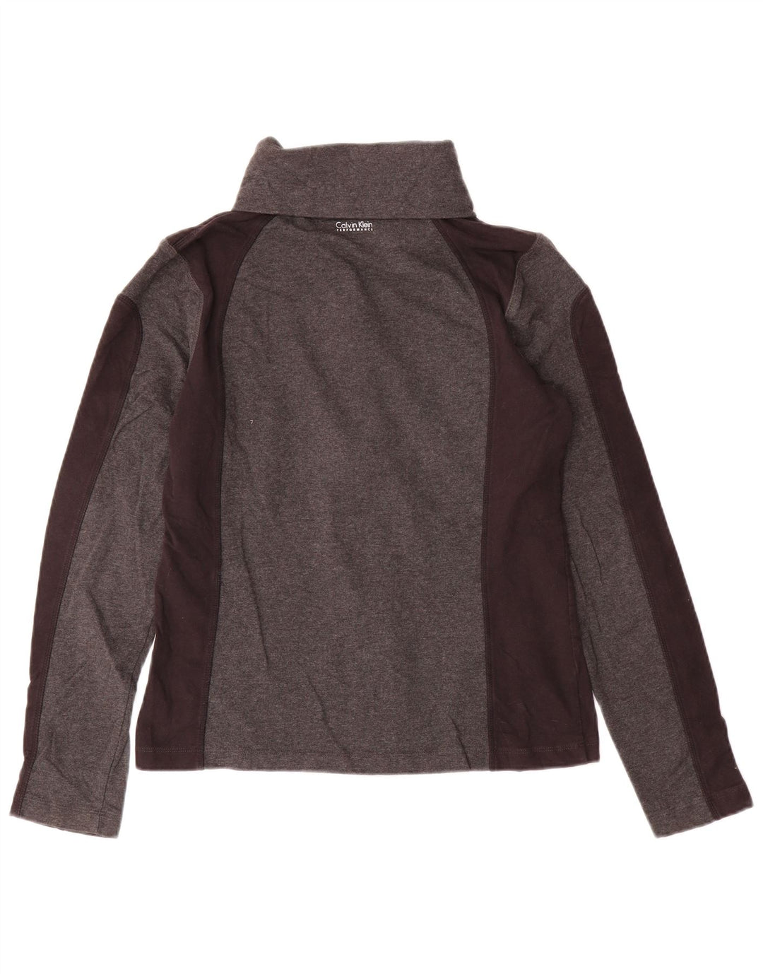 CALVIN KLEIN Damen Performance-Trainingsanzug-Oberteiljacke UK 14 Large Grau