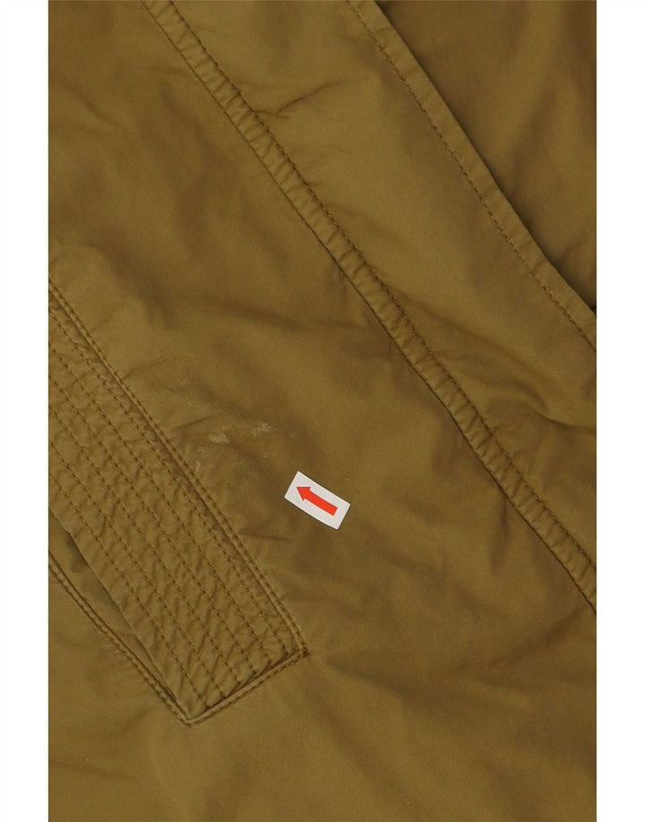 Vintage Damen Sherpa Parka Jacke mit Kapuze EU 40 Medium Khaki Baumwolle