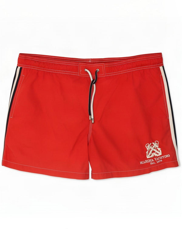 Marina Yachting Herren Badeshorts mit Grafik, groß, rote Baumwolle