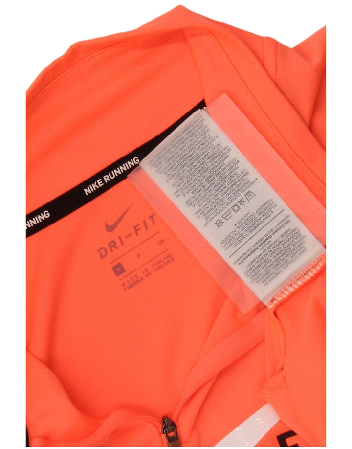Nike Damen Dri Fit Graphic Pullover Trainingsanzug Top UK 10 Small Orange