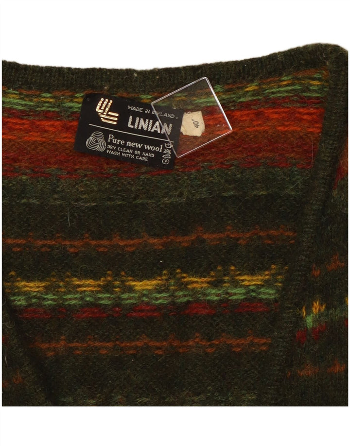 VINTAGE Damen Strickjacke Pullover EU 40 Medium Mehrfarbig gestreift