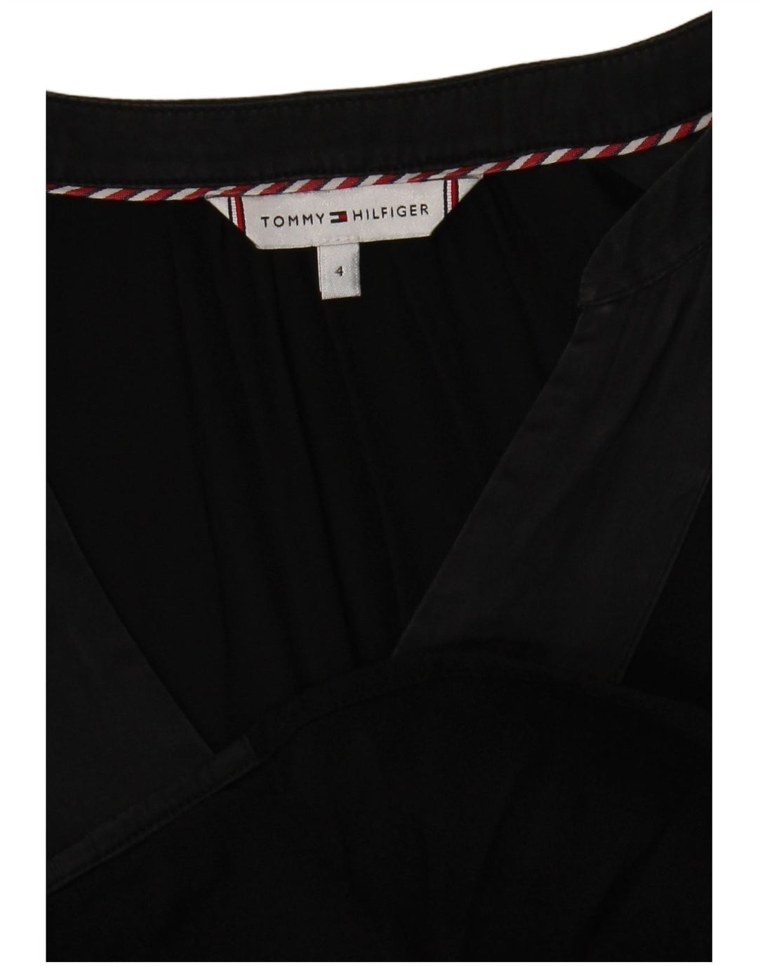 Tommy Hilfiger Damen-Bluse, übergroß, langärmelig, US-Größe 4, klein, Schwarz