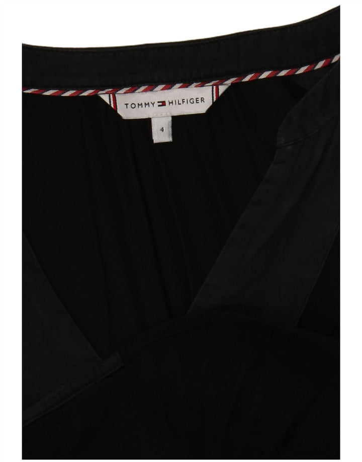 Tommy Hilfiger Damen-Bluse, übergroß, langärmelig, US-Größe 4, klein, Schwarz