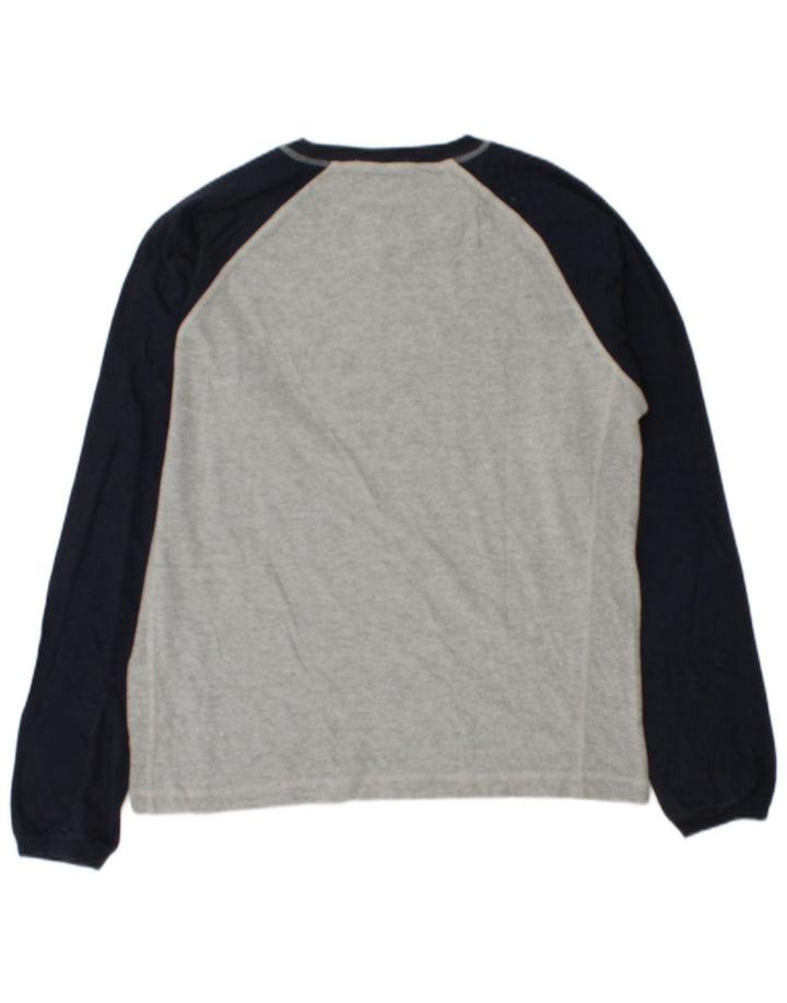 Champion Herren-Grafikoberteil mit langen Ärmeln, mittelgraue Colourblock-Baumwolle