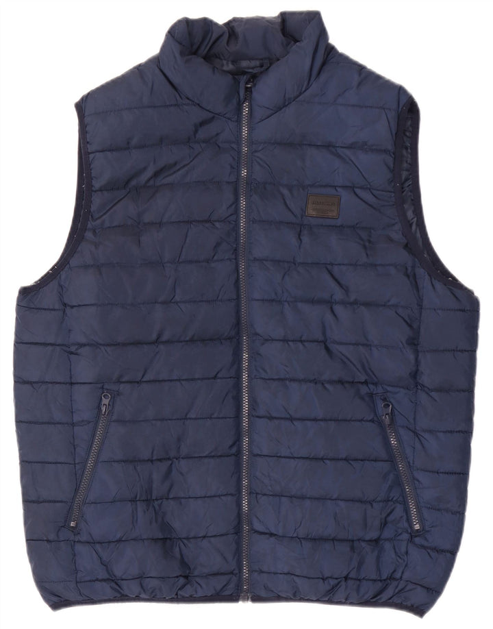 Jack & Jones Herren Wattierte Weste UK 40 Large Marineblau Polyester