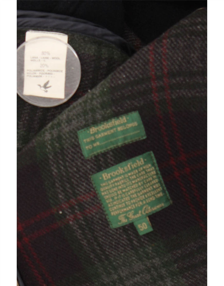 Brooksfield Herren-Dufflecoat mit Kapuze, IT 50, große marineblaue Wolle