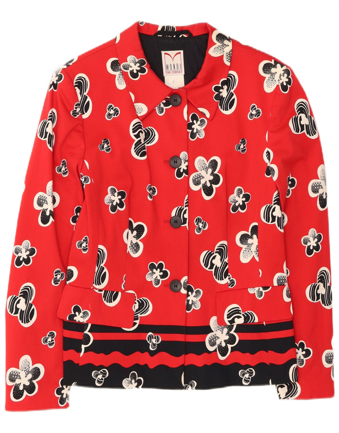 Mondi Herren-Blazerjacke mit 4 Knöpfen, EU 38, Mittelrot mit Blumenmuster