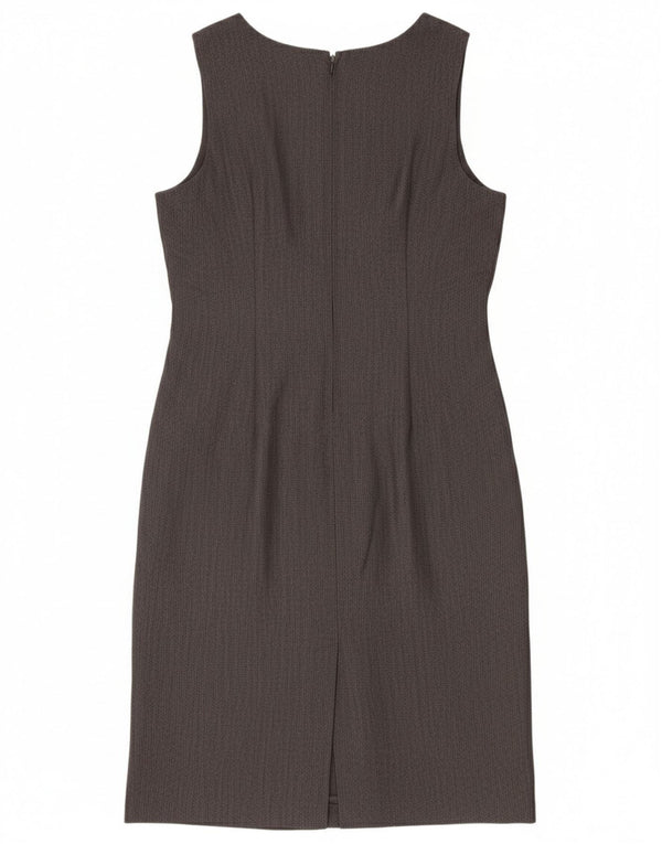 Vintage Damen Ärmelloses Etuikleid UK 12 Mittelgrau