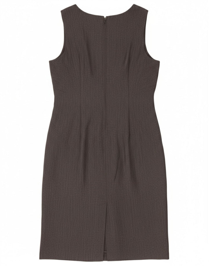 Vintage Damen Ärmelloses Etuikleid UK 12 Mittelgrau