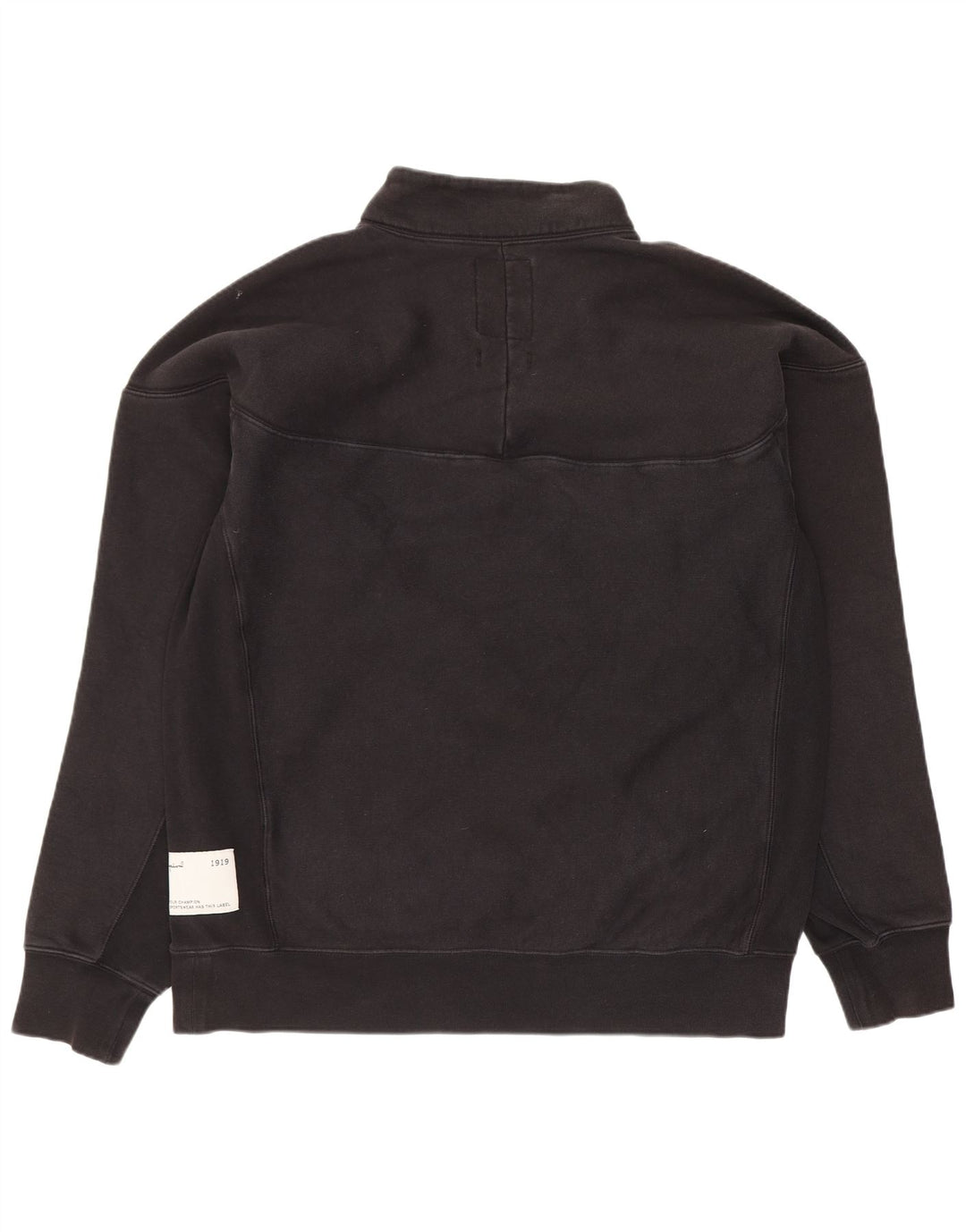 Champion Herren-Sweatshirt mit Reißverschluss am Hals, mittlere schwarze Baumwolle