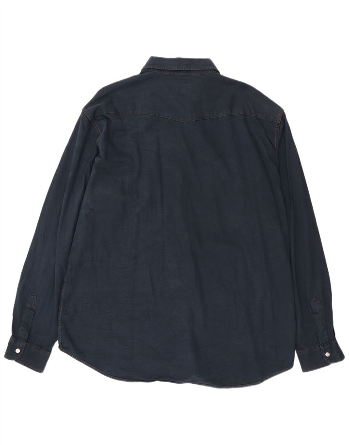CARRERA Herren Jeanshemd 2XL Marineblau Baumwolle