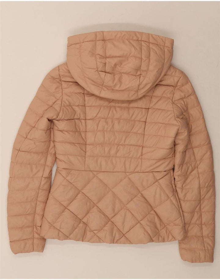 GUESS Wattierte Damenjacke mit Kapuze UK 6 XS Rosa Polyurethan