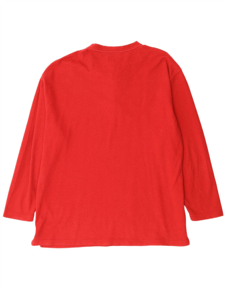 IZOD Herren-Nachtwäsche-Oberteil, langärmelig, XL, rote Baumwolle