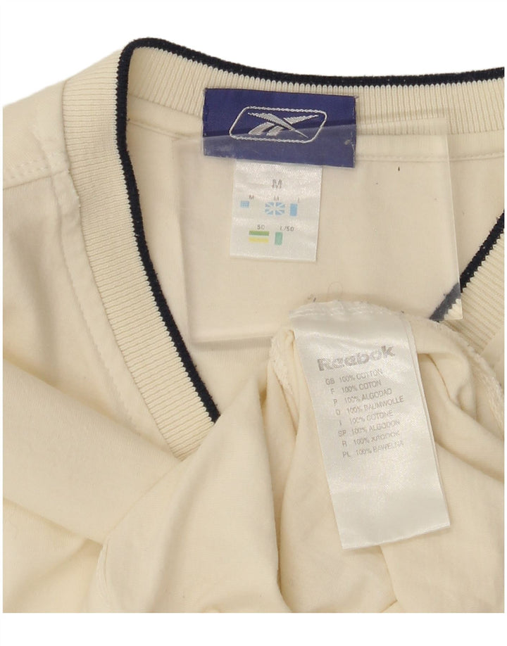 REEBOK Mens T-Shirt Top Medium Off White Cotton
