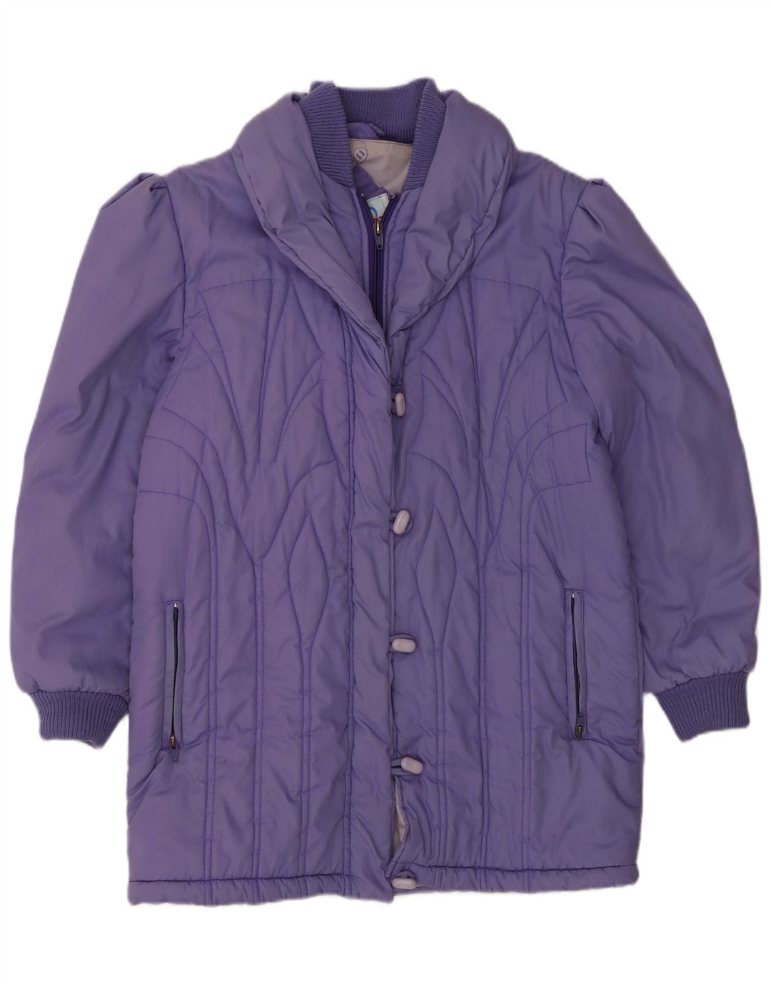 Univers Damen Wattierter Mantel EU 42 Large Lila Polyester