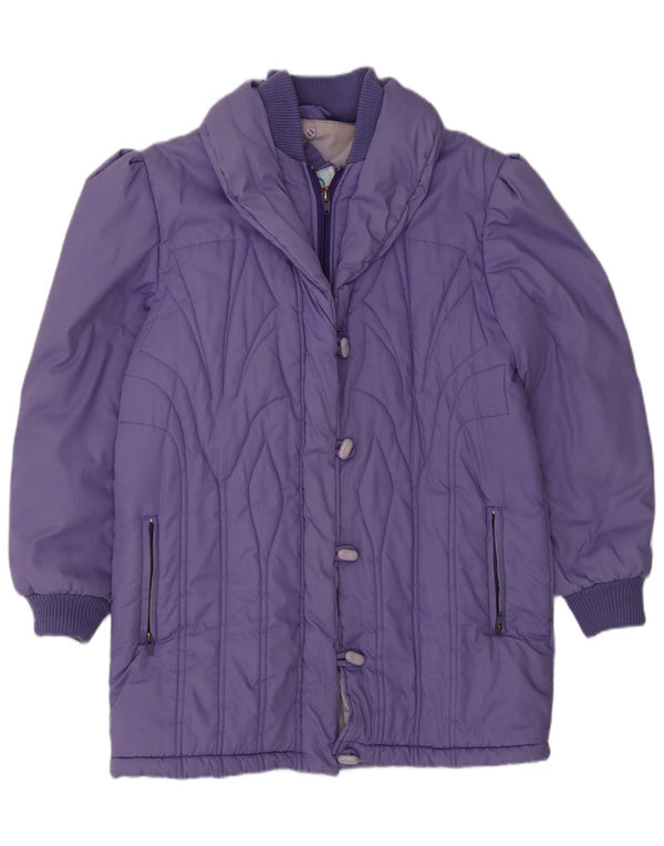 Univers Damen Wattierter Mantel EU 42 Large Lila Polyester