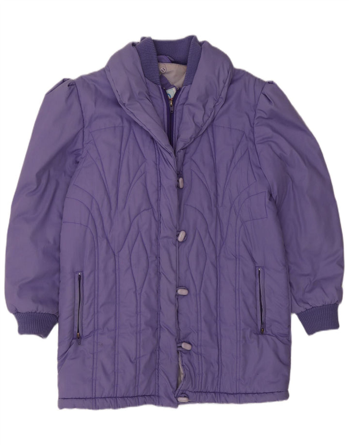 Univers Damen Wattierter Mantel EU 42 Large Lila Polyester