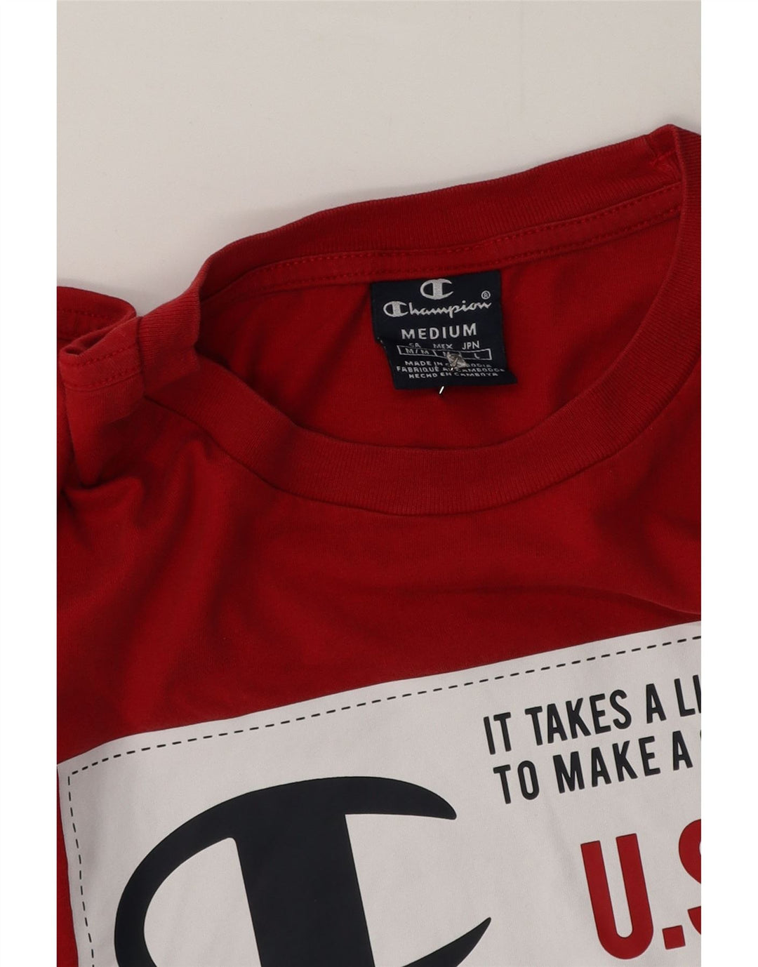 Champion Herren Grafik-T-Shirt-Oberteil Mittelrot