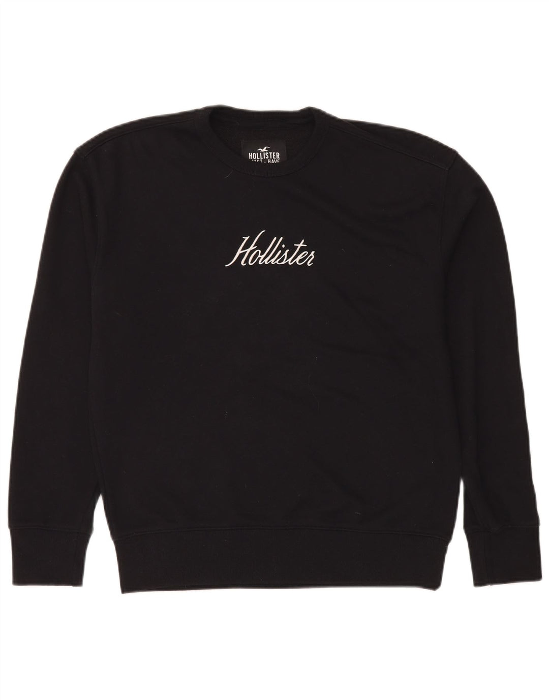 Hollister Herren-Sweatshirt mit Grafik, Größe S, schwarze Baumwolle