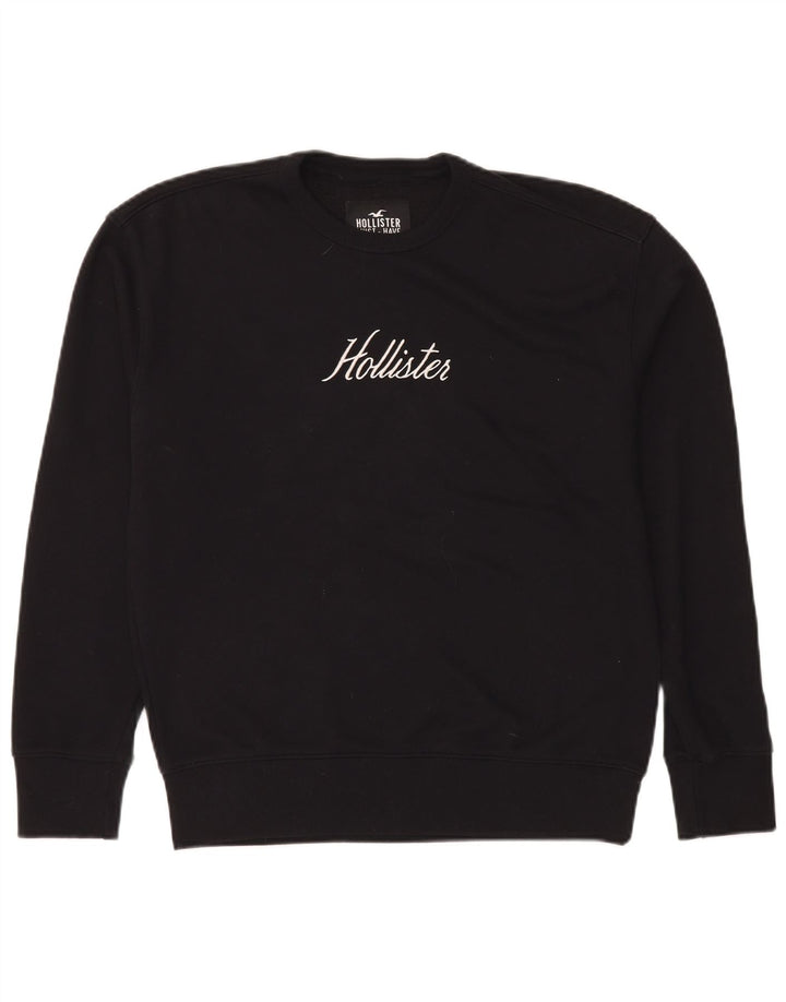 Hollister Herren-Sweatshirt mit Grafik, Größe S, schwarze Baumwolle