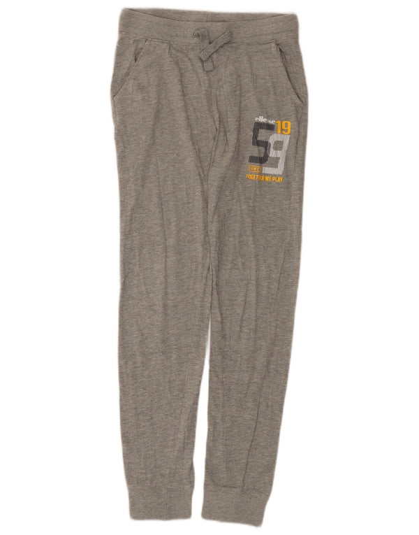 Ellesse Mädchen-Trainingshose mit Grafik, Jogginghose, 9–10 Jahre, graue Baumwolle