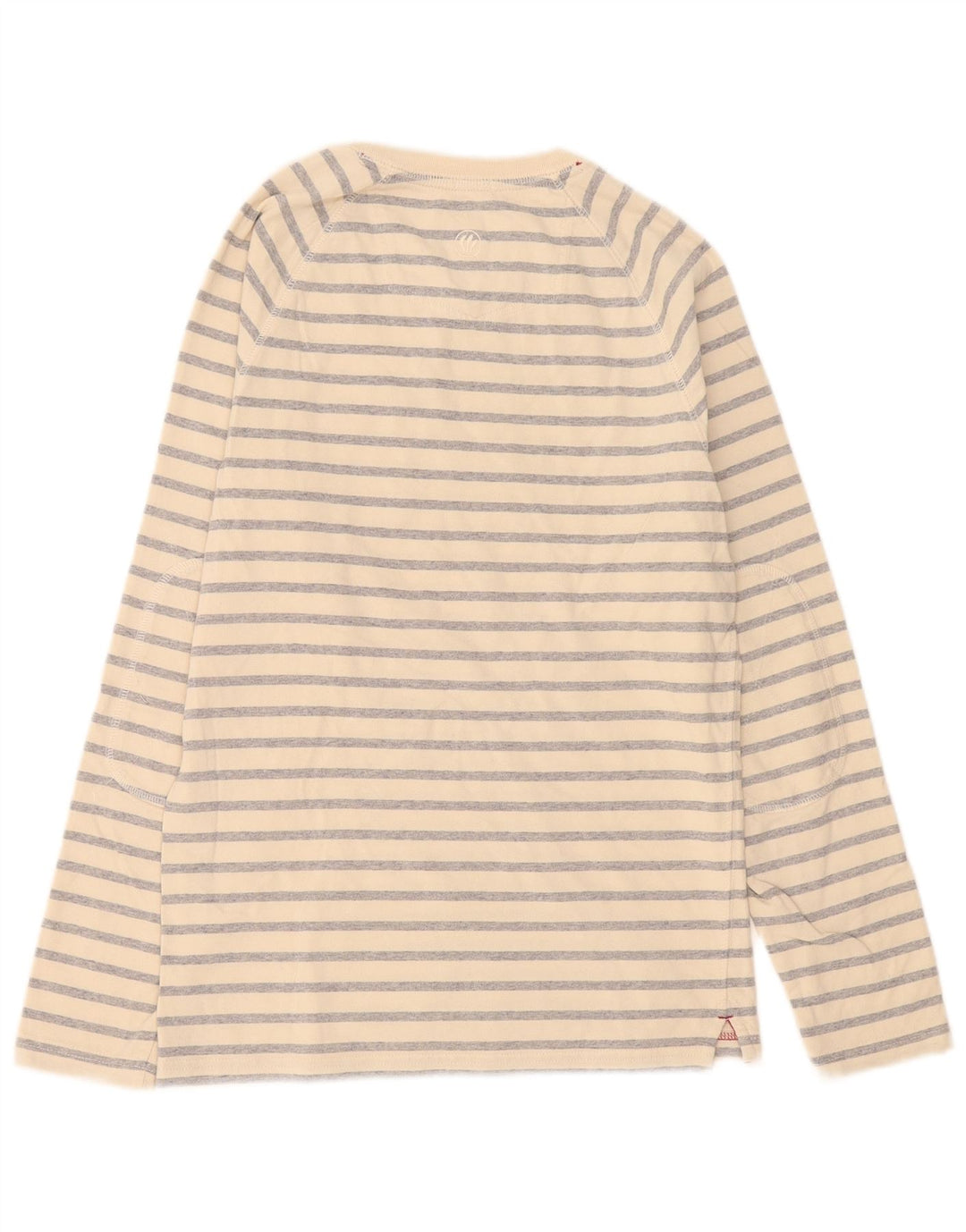Fat Face Herren-Top, langärmelig, XS, beige, gestreift, Baumwolle