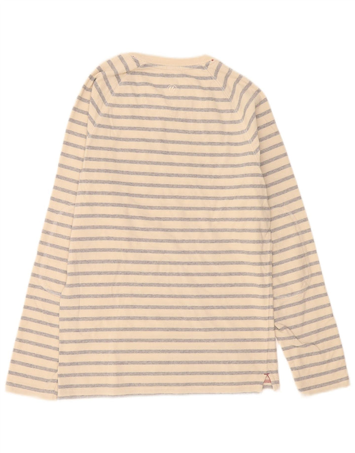 Fat Face Herren-Top, langärmelig, XS, beige, gestreift, Baumwolle