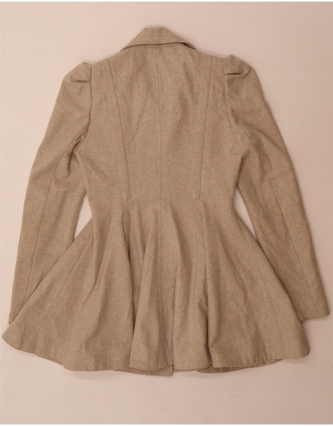 Topshop Damen Prinzessinnenmantel UK 8 Small Beige Wolle