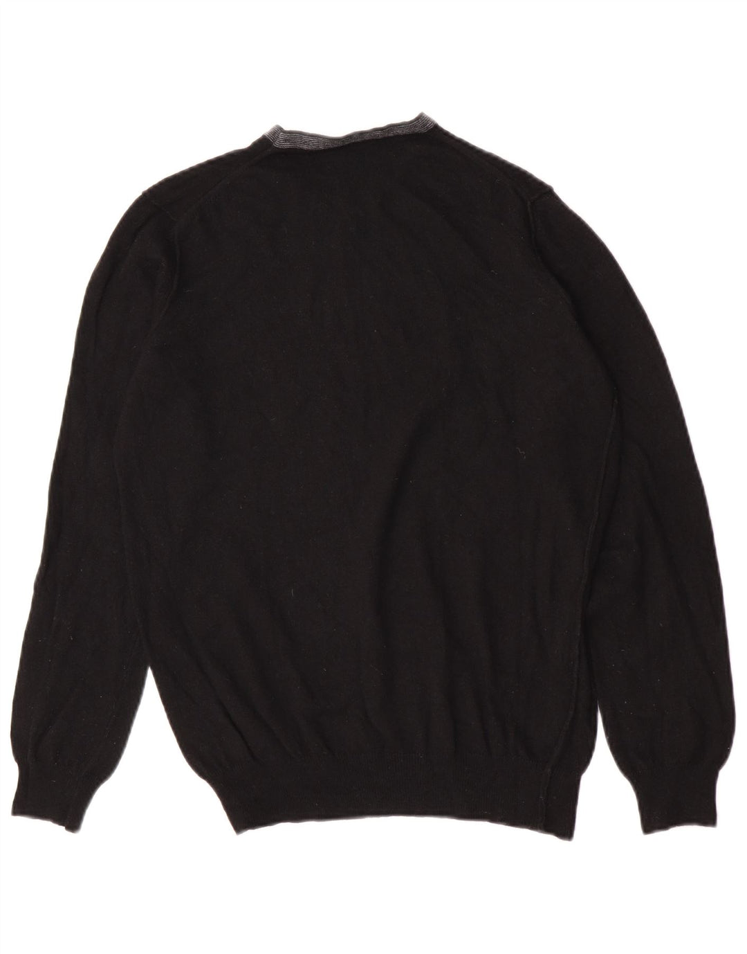 Blauer Herren-Pullover mit Rundhalsausschnitt, Mittelschwarz