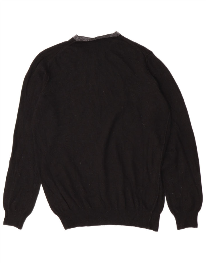 Blauer Herren-Pullover mit Rundhalsausschnitt, Mittelschwarz