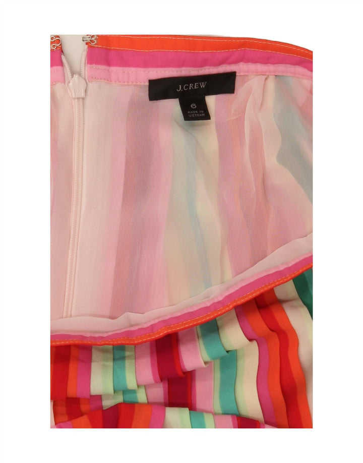 J. CREW Womens Pleated A-Line Skirt US 6 Medium W30  Multicoloured Striped Vintage J. Crew and Second-Hand J. Crew from Messina Hembry 