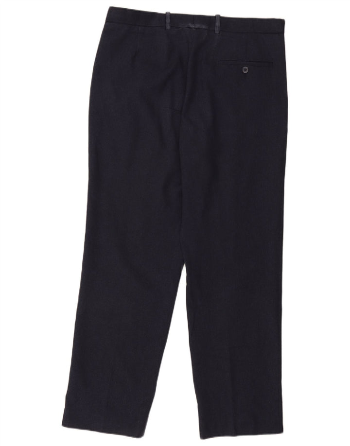 Marks & Spencer Herren-Anzughose mit normaler Passform, W34, L31, marineblaues Polyester