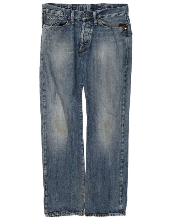 G-Star Herren Straight Jeans W33 L32 Blaue Baumwolle